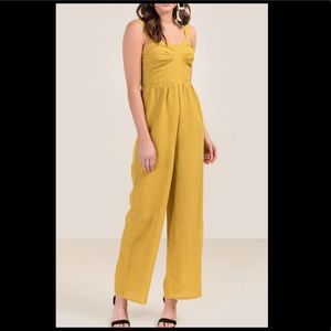 Yellow striped jumpsuit